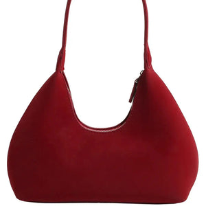 Suede Shoulder Bag with Zip Trendsi