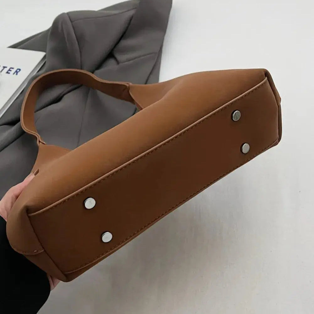 Suede Shoulder Bag with Zip Trendsi