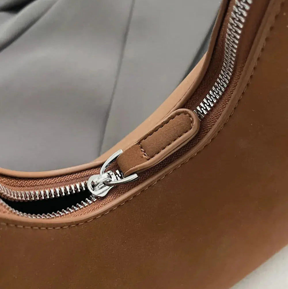 Suede Shoulder Bag with Zip Trendsi