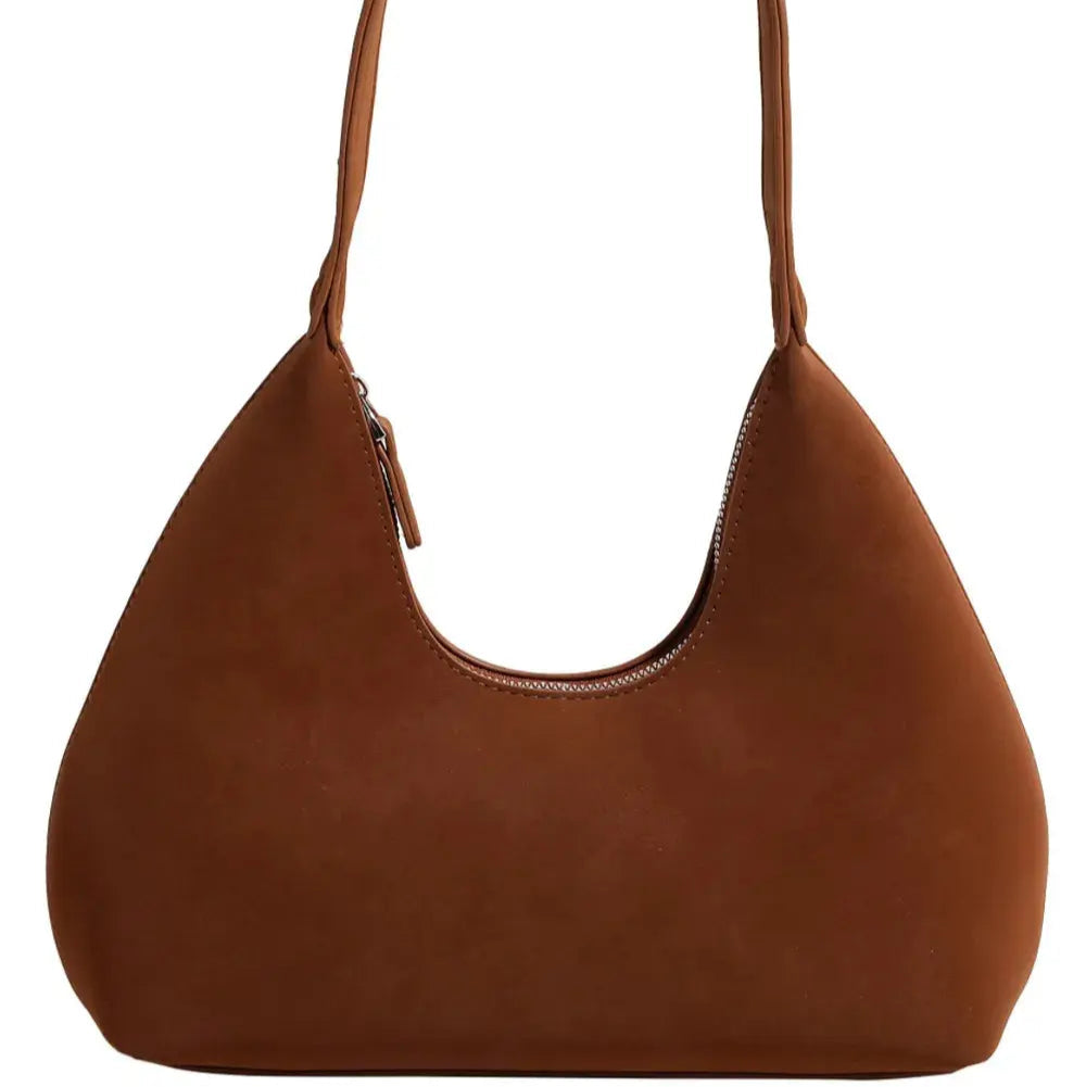 Suede Shoulder Bag with Zip Trendsi