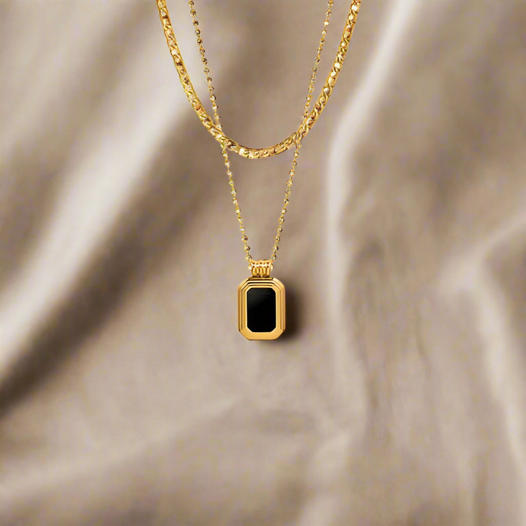 Titanium Steel Gold-Plated Pendant Necklace Trendsi