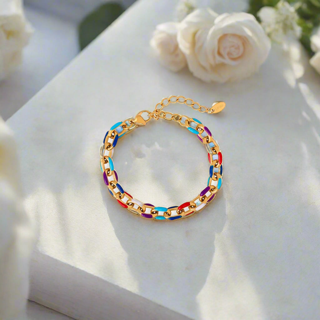 Titanium Steel Oil Drip Chain Bracelet Trendsi