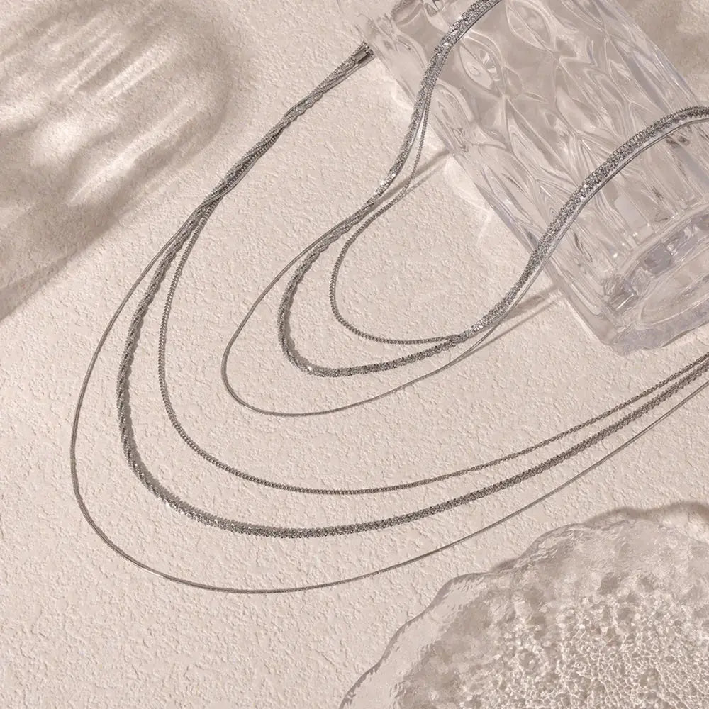 Titanium Steel Three-Layered Necklace Trendsi