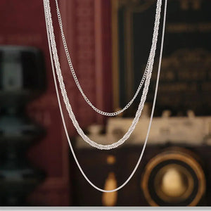 Titanium Steel Three-Layered Necklace Trendsi