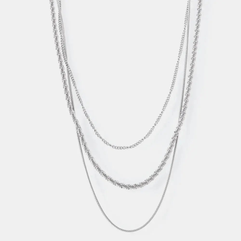 Titanium Steel Three-Layered Necklace Trendsi
