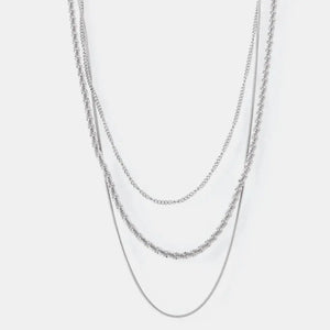 Titanium Steel Three-Layered Necklace Trendsi