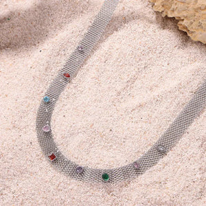 Titanium Steel Zircon Necklace Trendsi