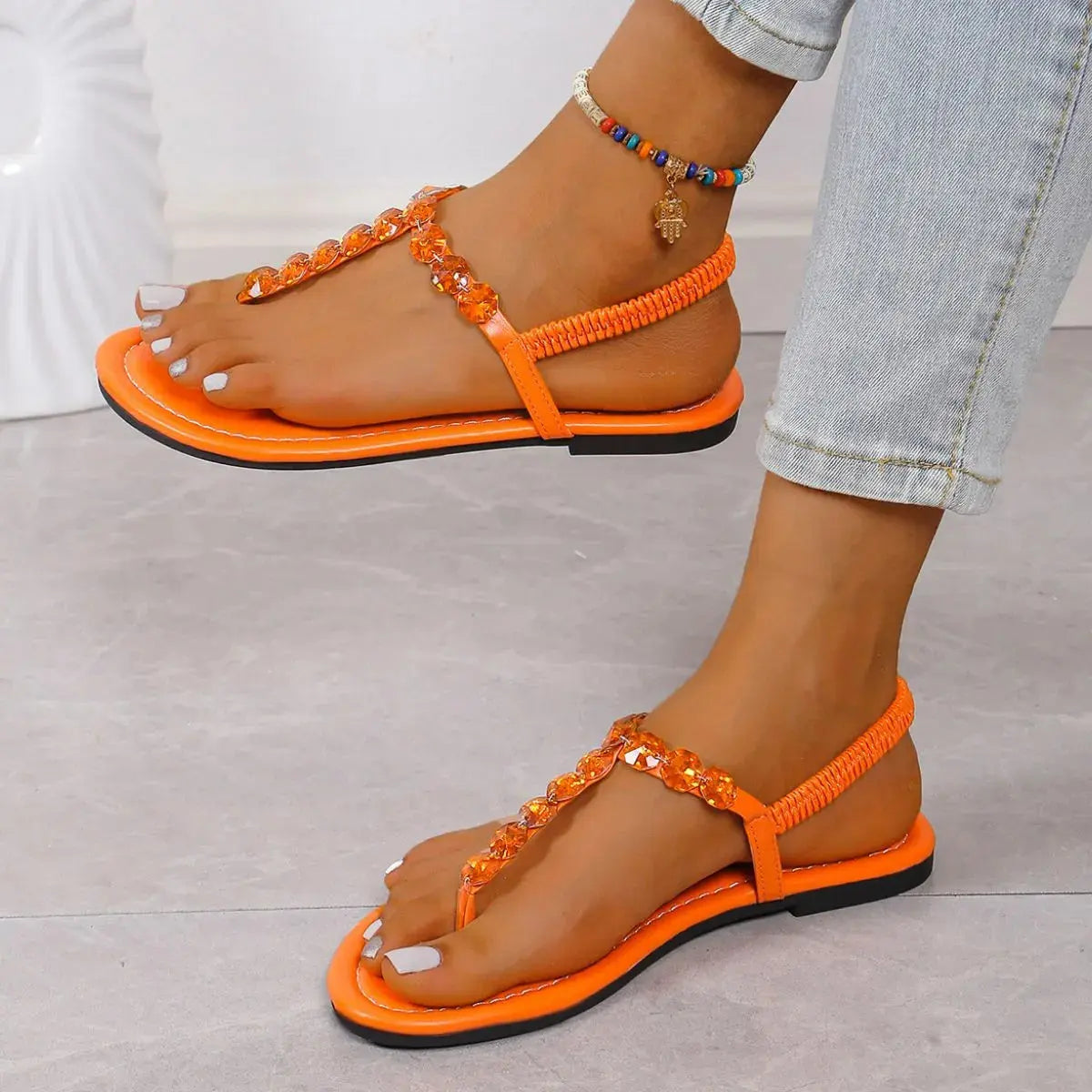 Toe Post Flats Sandals Trendsi
