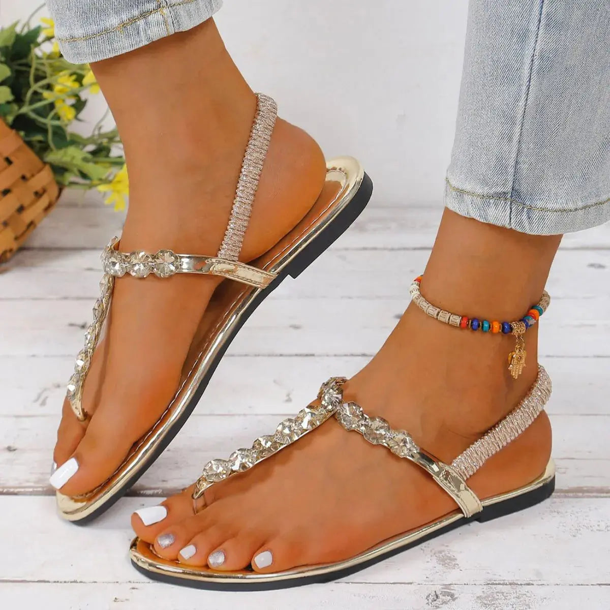 Toe Post Flats Sandals Trendsi