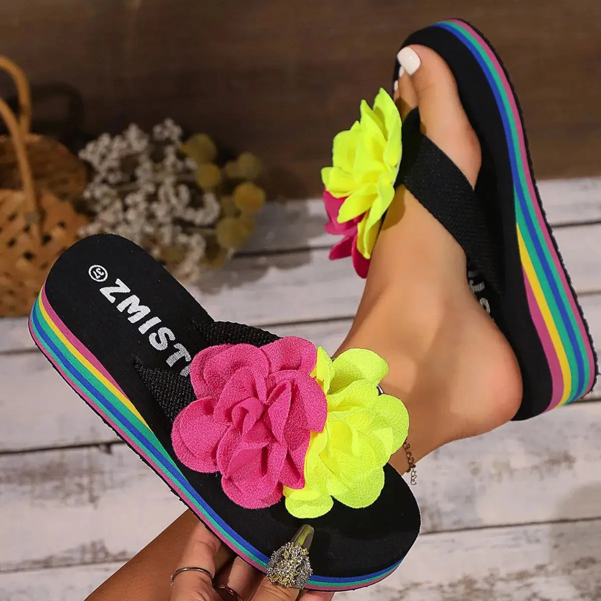 Toe Post Platform Sandals Trendsi