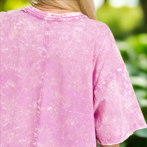 Zenana Acid Crinkle-Washed Oversized T-Shirt Trendsi