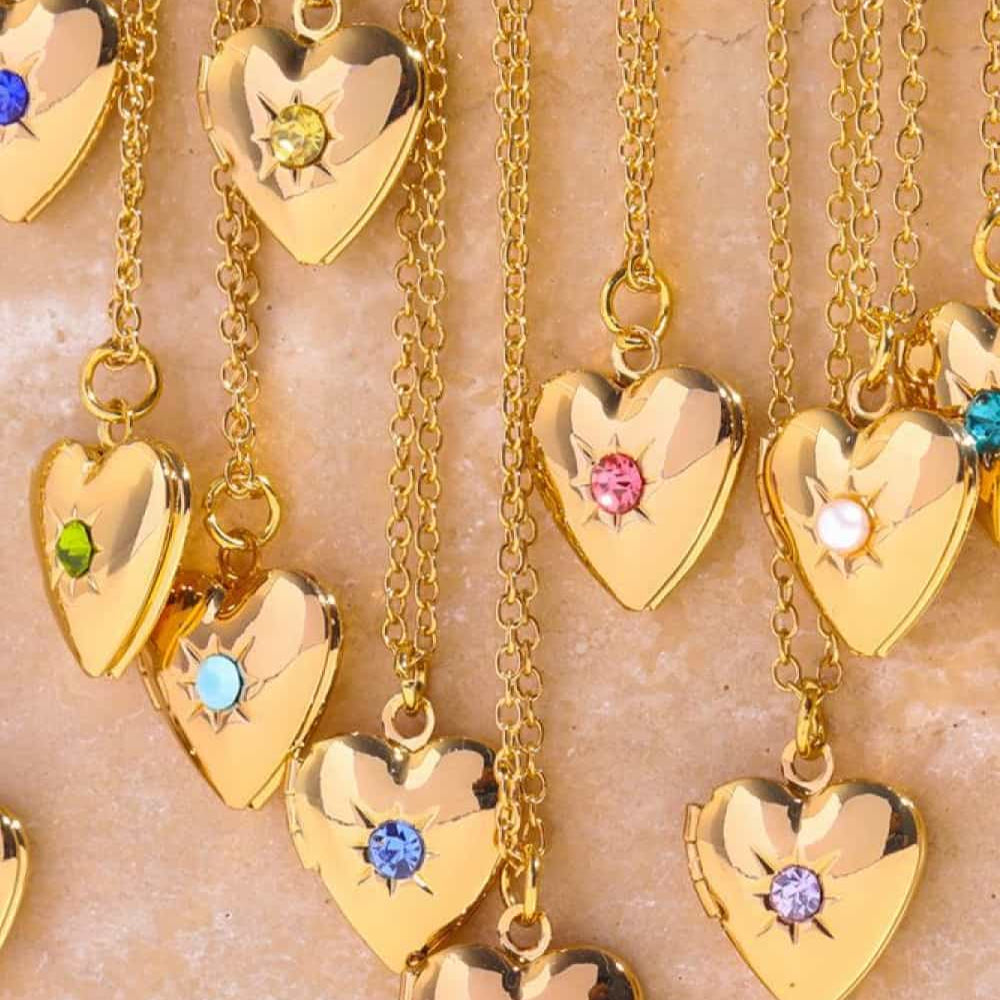 Zircon Heart Shape 14K Gold-Plated Pendant Necklace Trendsi