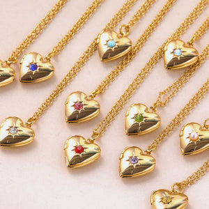 Zircon Heart Shape 14K Gold-Plated Pendant Necklace Trendsi