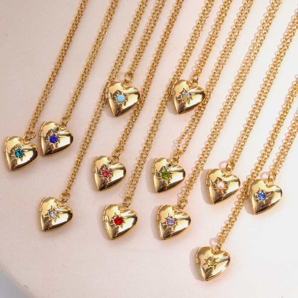 Zircon Heart Shape 14K Gold-Plated Pendant Necklace Trendsi