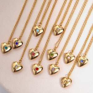 Zircon Heart Shape 14K Gold-Plated Pendant Necklace Trendsi