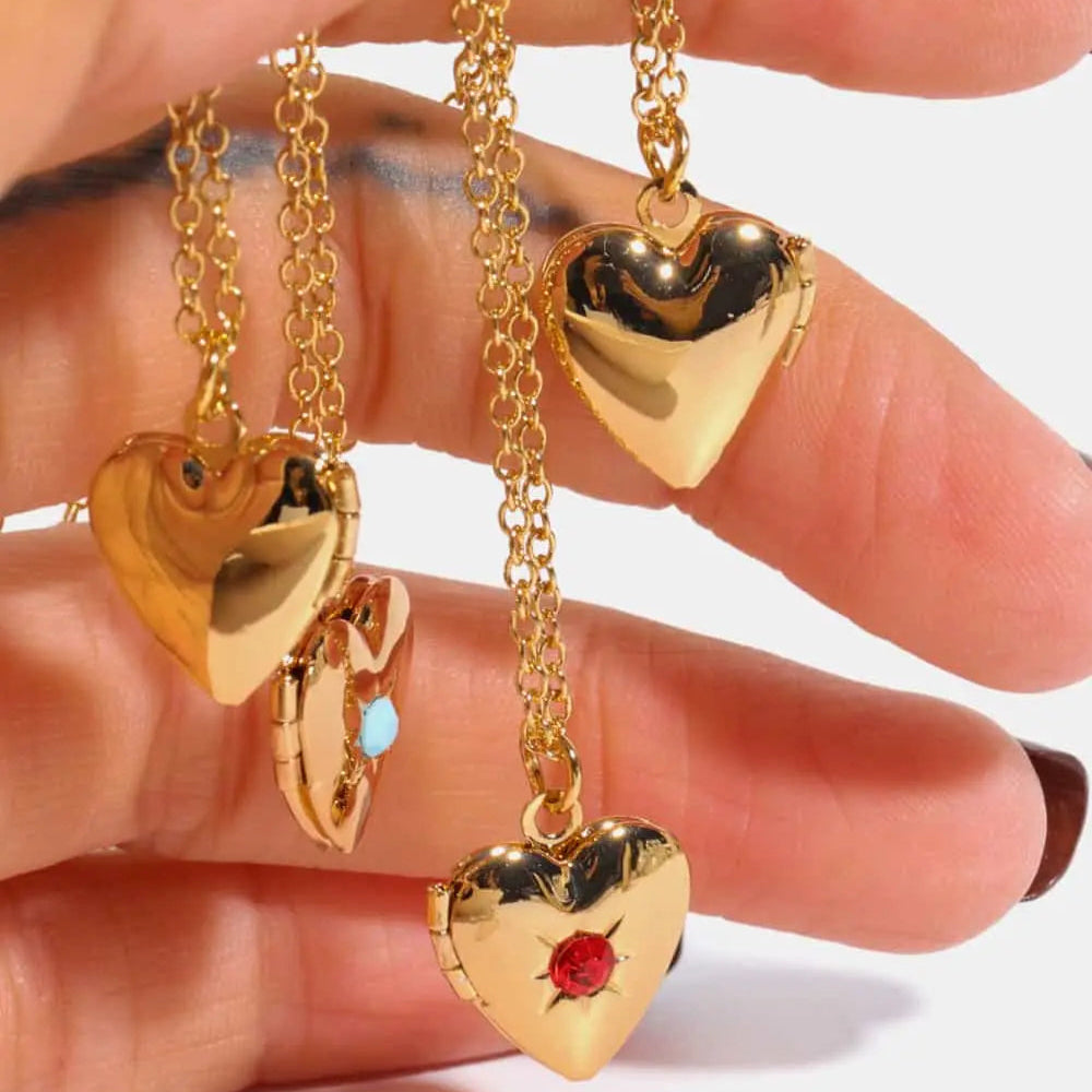 Zircon Heart Shape 14K Gold-Plated Pendant Necklace Trendsi