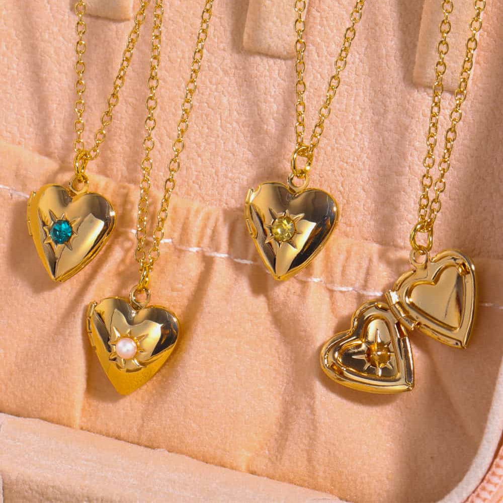Zircon Heart Shape 14K Gold-Plated Pendant Necklace Trendsi