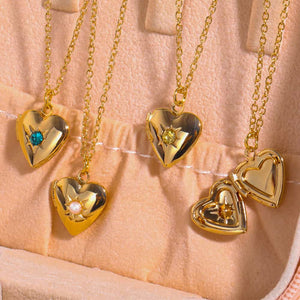 Zircon Heart Shape 14K Gold-Plated Pendant Necklace Trendsi
