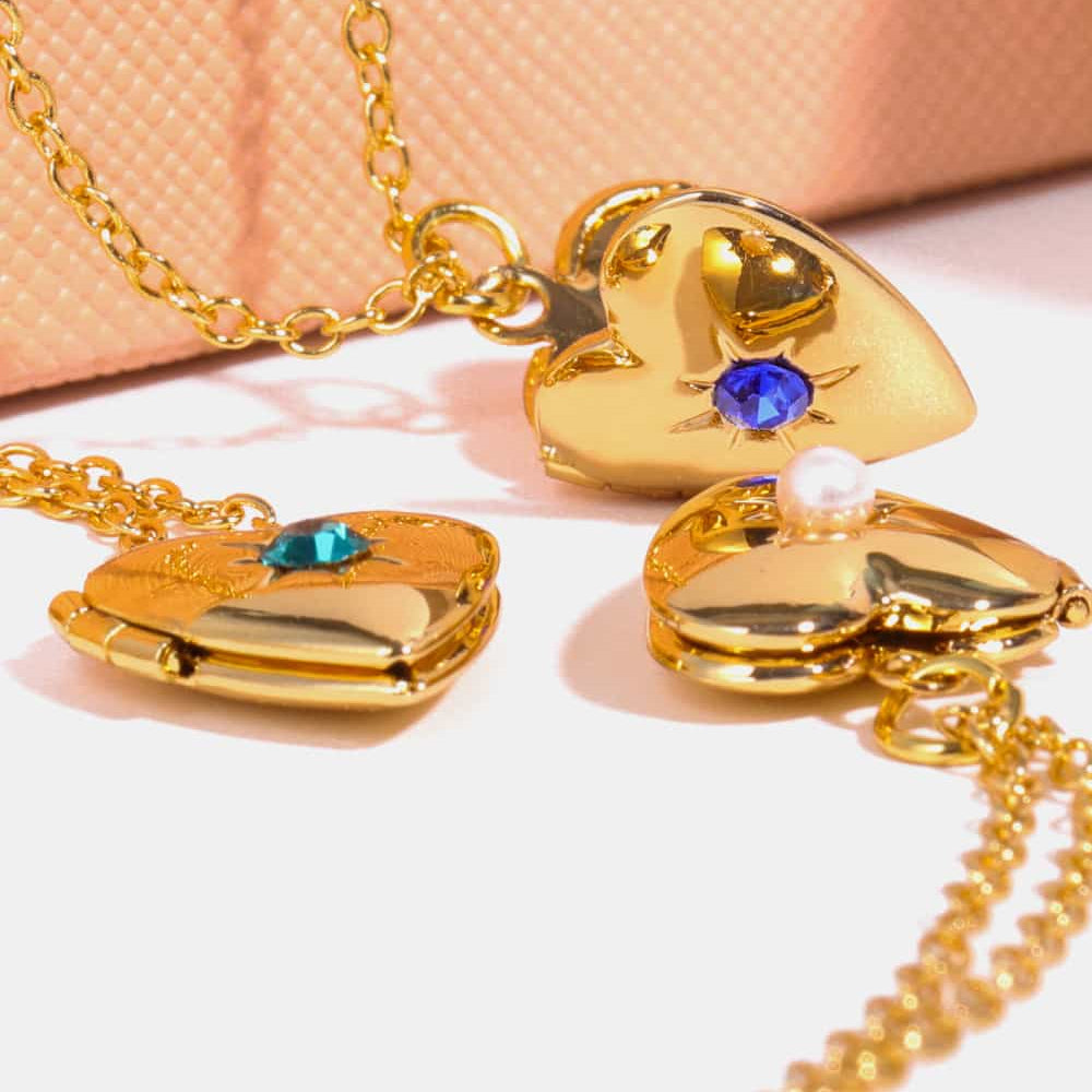 Zircon Heart Shape 14K Gold-Plated Pendant Necklace Trendsi