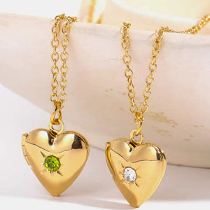 Zircon Heart Shape 14K Gold-Plated Pendant Necklace Trendsi