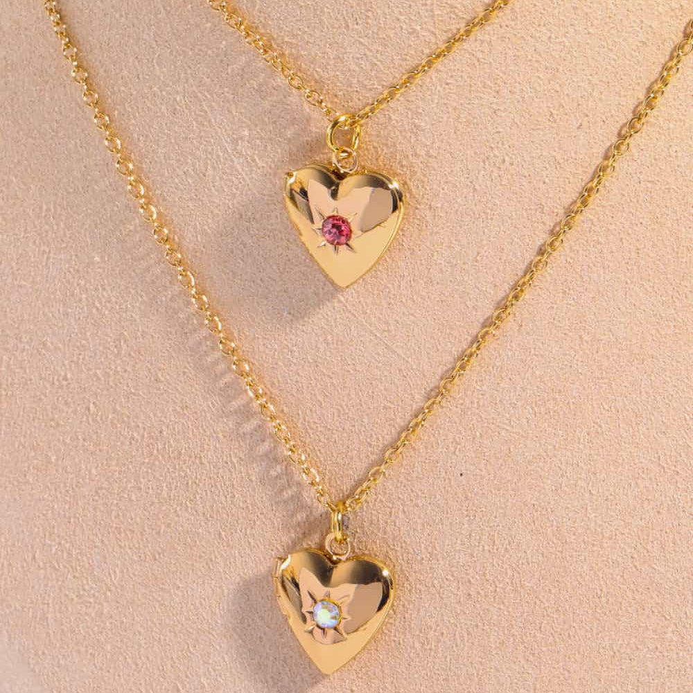 Zircon Heart Shape 14K Gold-Plated Pendant Necklace Trendsi