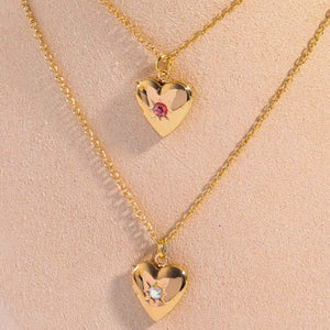Zircon Heart Shape 14K Gold-Plated Pendant Necklace Trendsi
