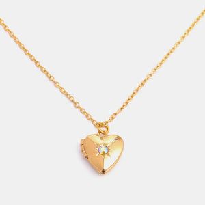 Zircon Heart Shape 14K Gold-Plated Pendant Necklace Trendsi