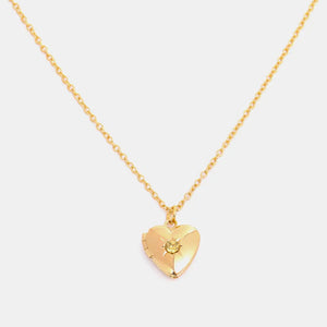Zircon Heart Shape 14K Gold-Plated Pendant Necklace Trendsi