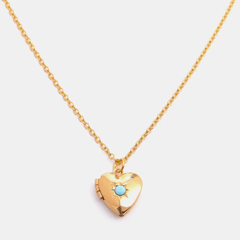 Zircon Heart Shape 14K Gold-Plated Pendant Necklace Trendsi