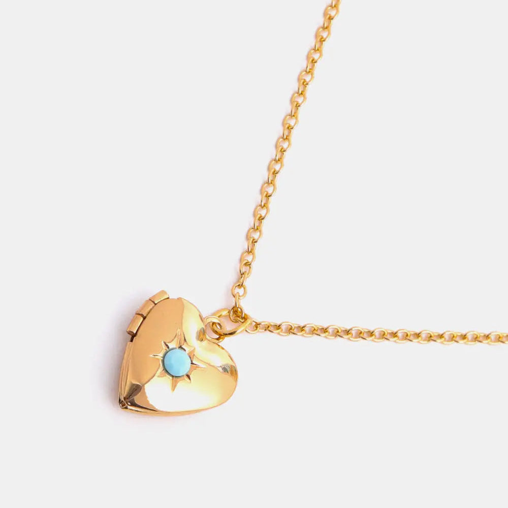 Zircon Heart Shape 14K Gold-Plated Pendant Necklace Trendsi