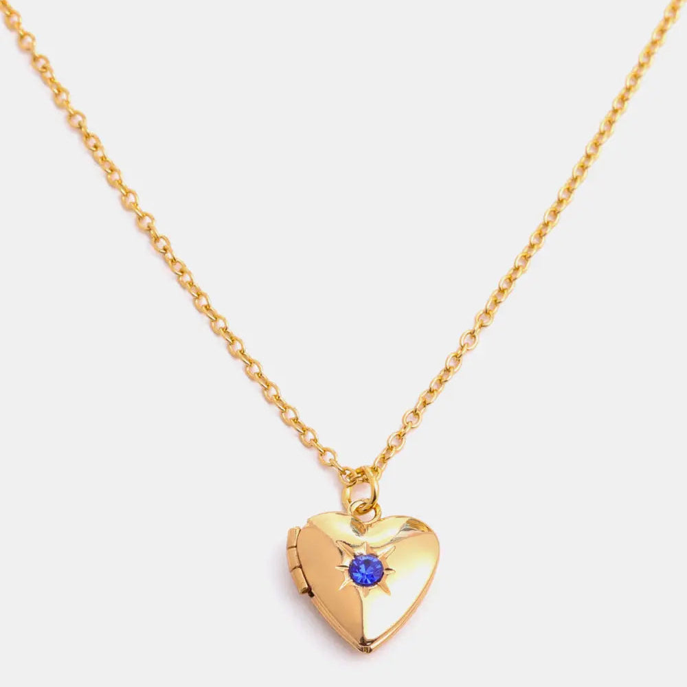 Zircon Heart Shape 14K Gold-Plated Pendant Necklace Trendsi