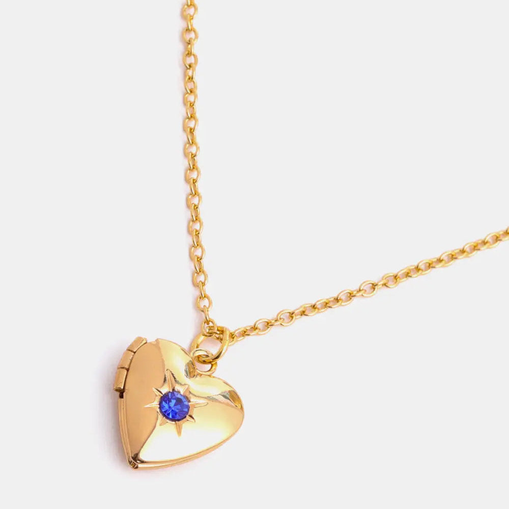 Zircon Heart Shape 14K Gold-Plated Pendant Necklace Trendsi