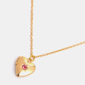 Zircon Heart Shape 14K Gold-Plated Pendant Necklace Trendsi