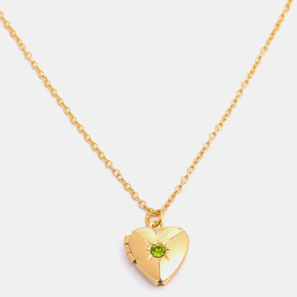 Zircon Heart Shape 14K Gold-Plated Pendant Necklace Trendsi