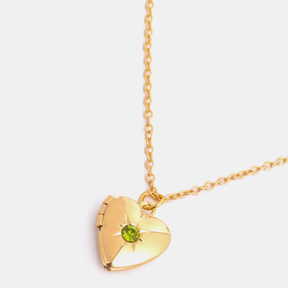 Zircon Heart Shape 14K Gold-Plated Pendant Necklace Trendsi