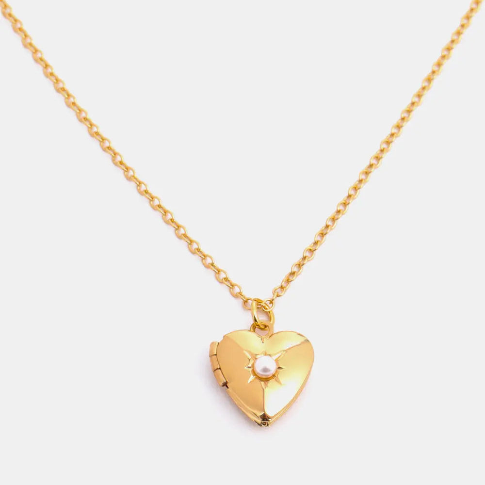 Zircon Heart Shape 14K Gold-Plated Pendant Necklace Trendsi