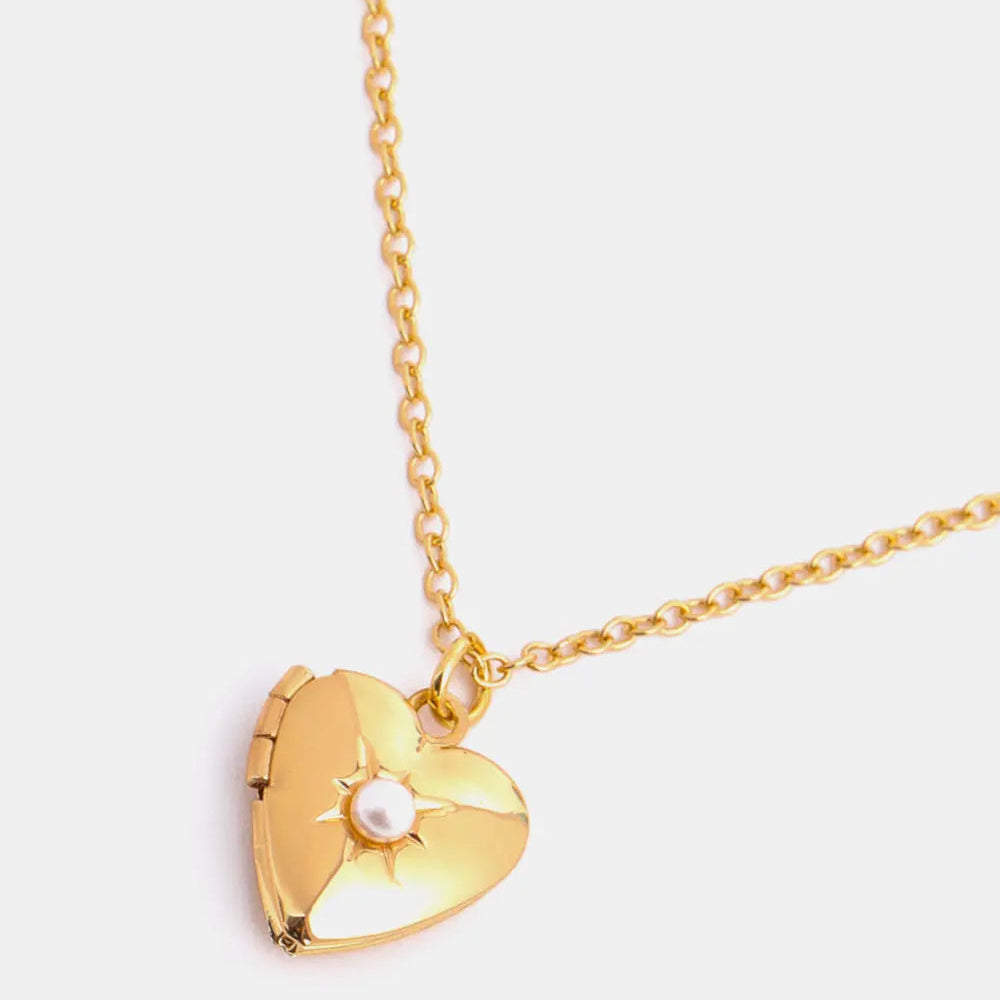 Zircon Heart Shape 14K Gold-Plated Pendant Necklace Trendsi