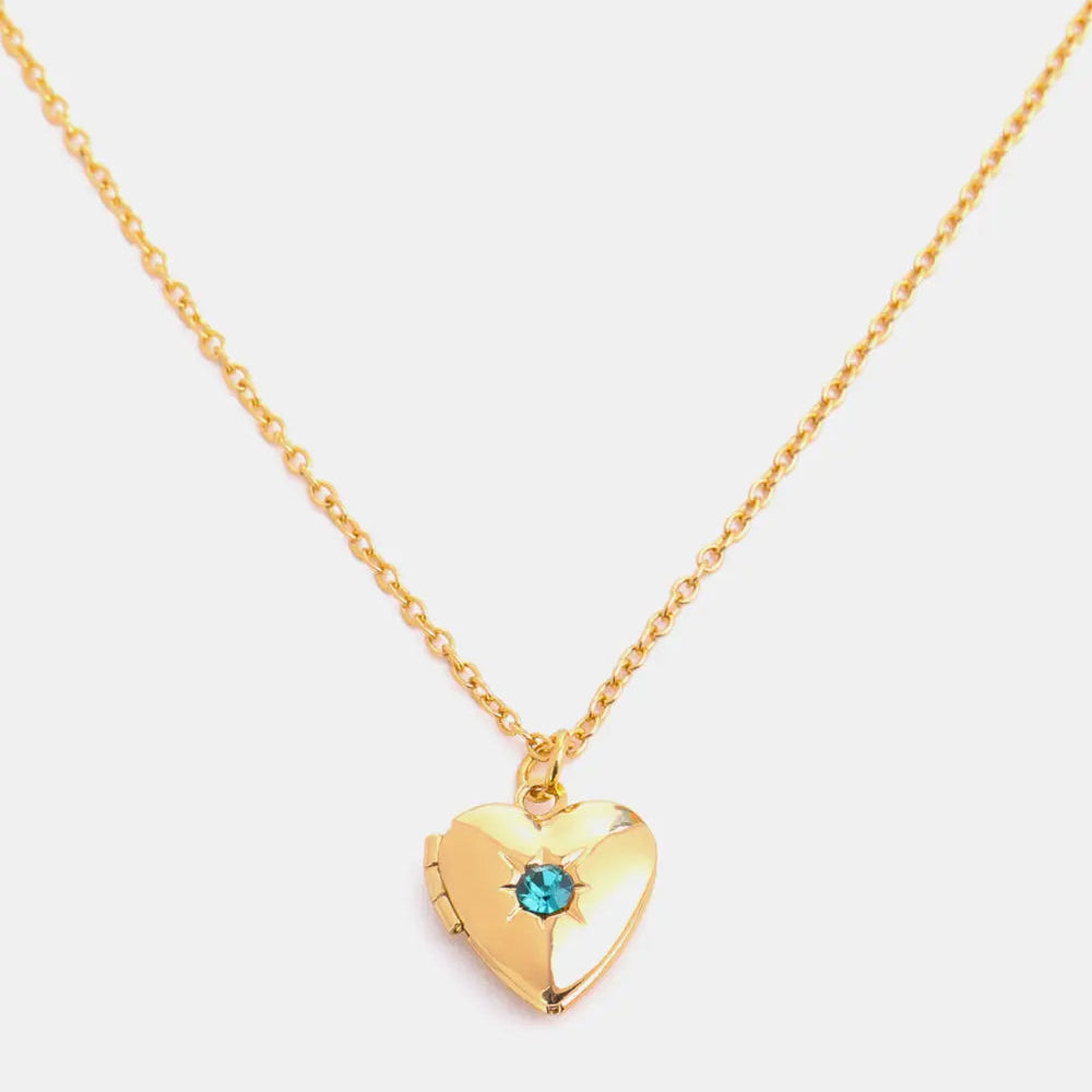 Zircon Heart Shape 14K Gold-Plated Pendant Necklace Trendsi