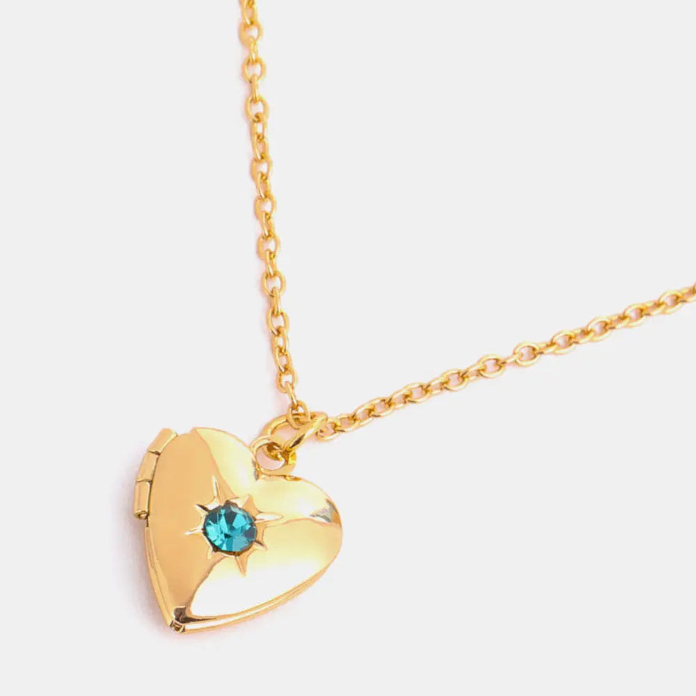 Zircon Heart Shape 14K Gold-Plated Pendant Necklace Trendsi