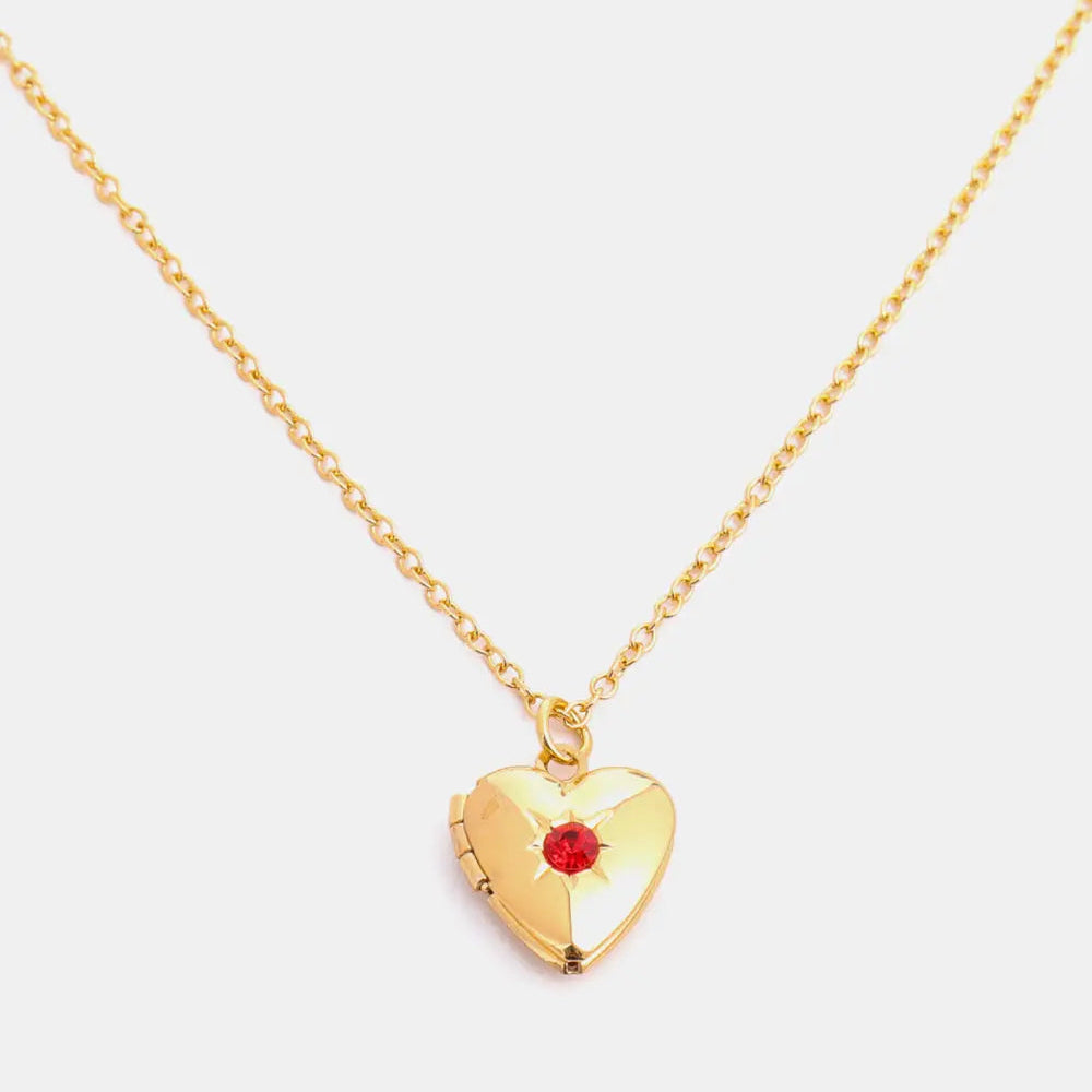Zircon Heart Shape 14K Gold-Plated Pendant Necklace Trendsi