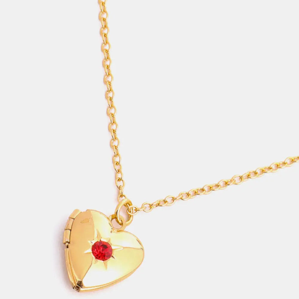 Zircon Heart Shape 14K Gold-Plated Pendant Necklace Trendsi