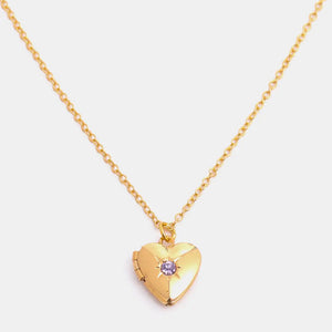 Zircon Heart Shape 14K Gold-Plated Pendant Necklace Trendsi