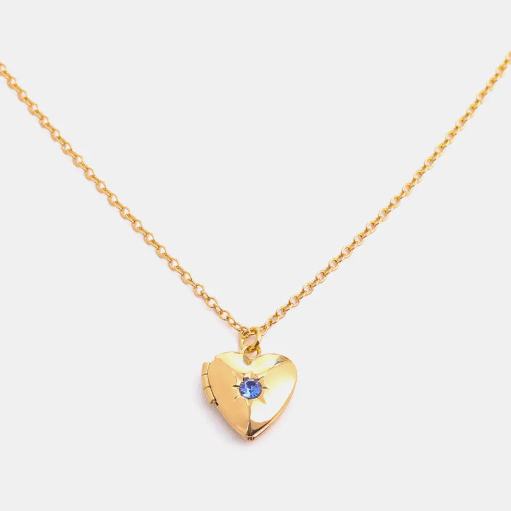 Zircon Heart Shape 14K Gold-Plated Pendant Necklace Trendsi