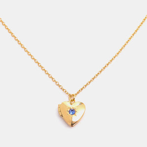 Zircon Heart Shape 14K Gold-Plated Pendant Necklace Trendsi