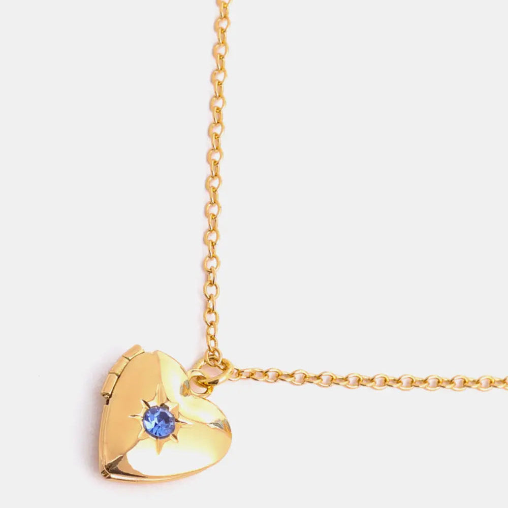 Zircon Heart Shape 14K Gold-Plated Pendant Necklace Trendsi